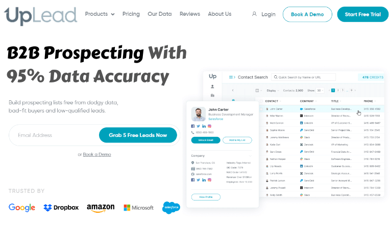 B2B Prospecting With 95% Data Accuracy